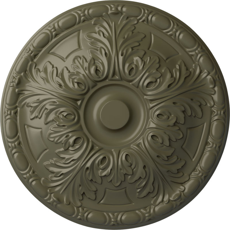 Médaillon de plafond H 15,75 po x l 15,75 po Granada, Tortue peinte