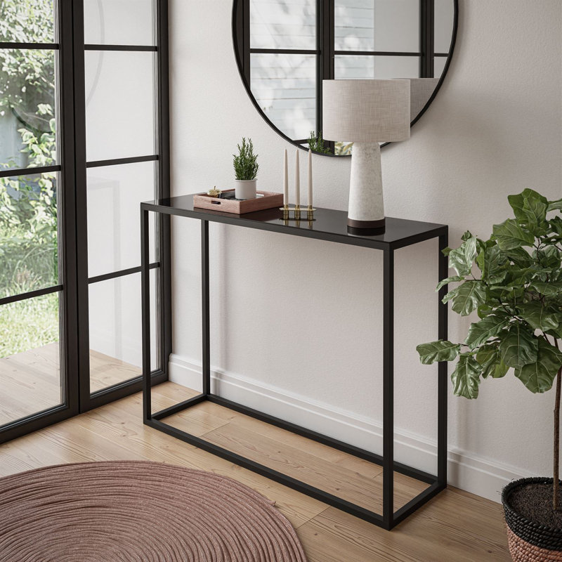 Calexico Console Table, 79cm H x 100cm W x 30cm D, Black, Black