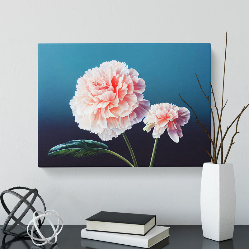 Wild Carnation Flowers - Wrapped Canvas, 40cm H x 60cm W x 3cm D