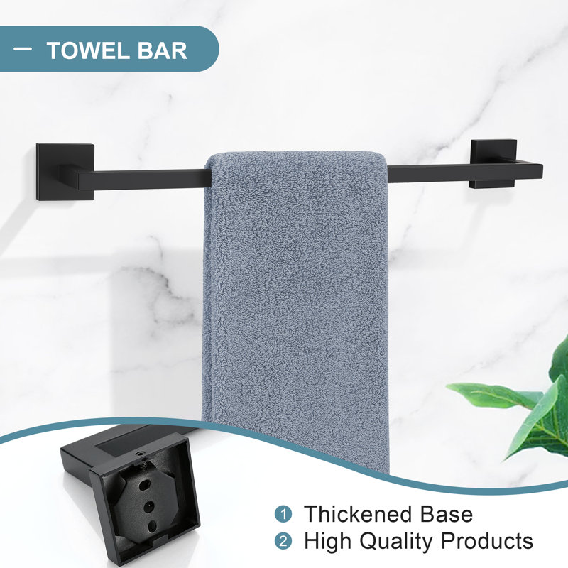 5 - Piece Bathroom Hardware Set, Matte Black