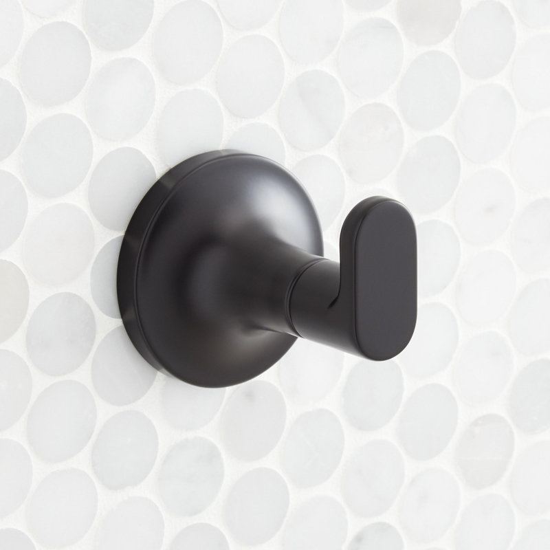 Lentz Single Robe Hook, Matte Black