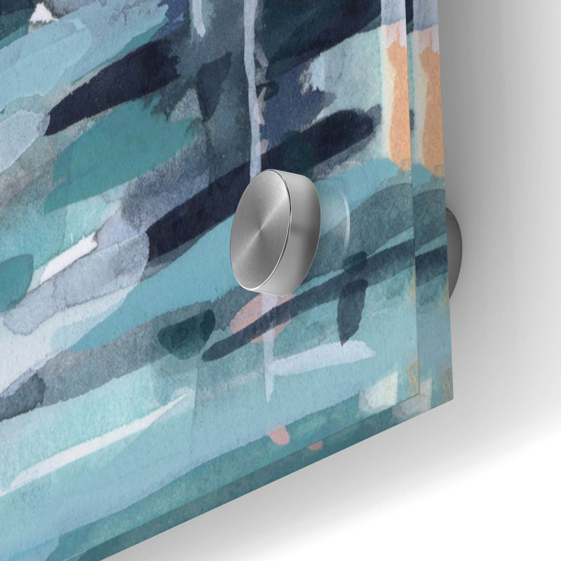«Watercolor Bay 1» par Emma Scarvey, art mural en verre acrylique, H 24 po x l 36 po