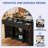 51.2" Large Portable Stainless Steel Top Kitchen Island Kitchen Cabinet Dining Bar with Power Outlet, Drawers and Multifunction Racks-1206721229