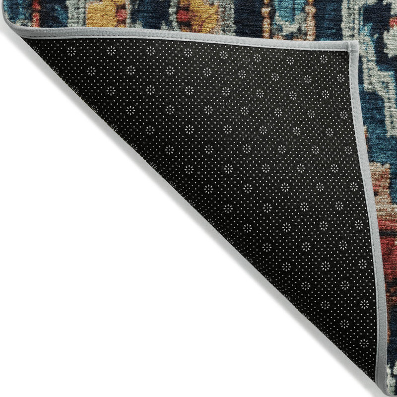 Machine Washable Indoor/Outdoor Xhevrie Rust Rug, Rectangle 10' x 14'