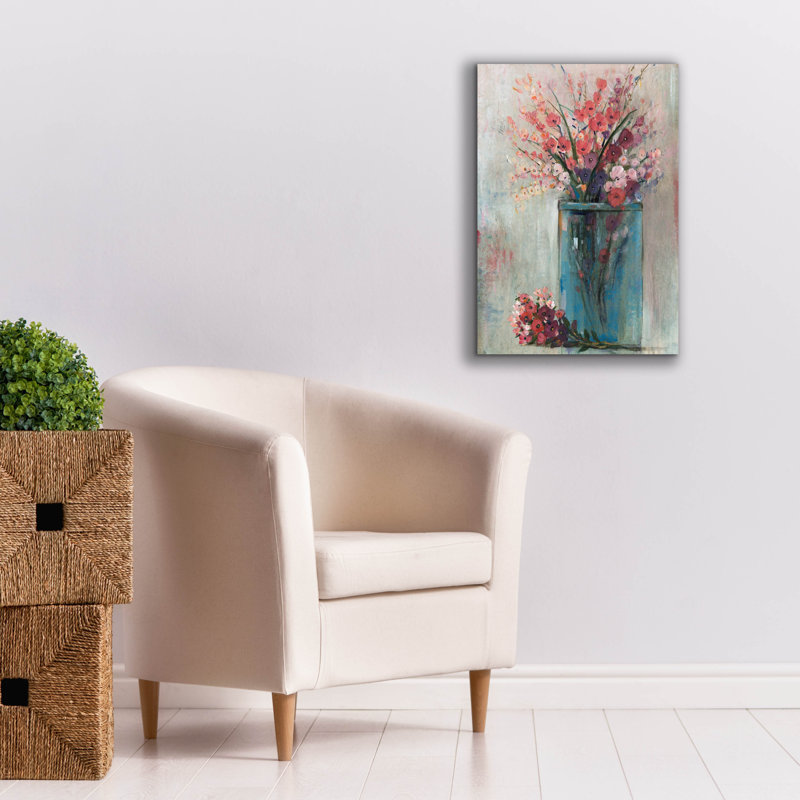 «Blue Jar I» par Tim O'toole, art mural sur toile, H 26 po x l 18 po x P 0,75 po