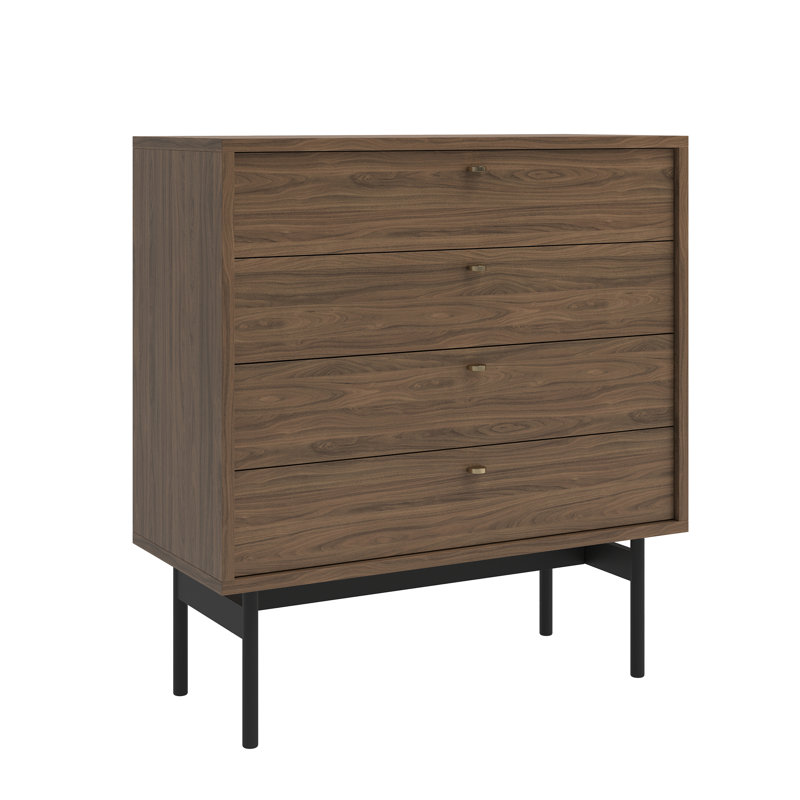 Alyssya 85 cm W Chest of 4 Drawers, Brown Wood