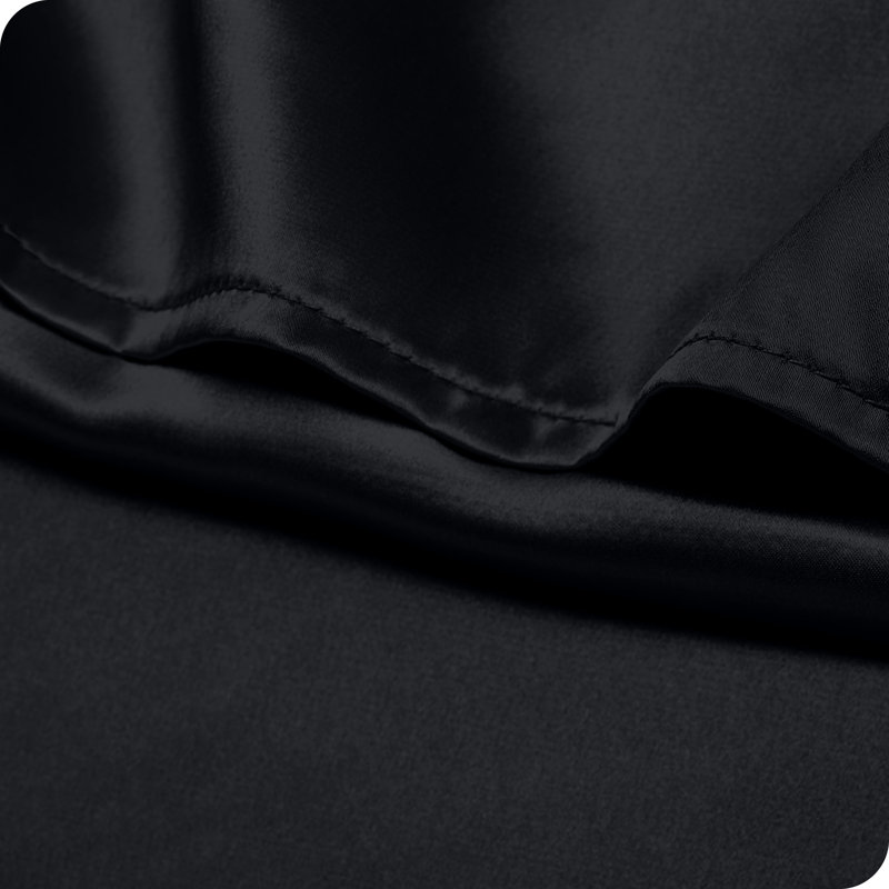 Soft Poly Satin Pillowcase Set, Black, Standard Pillowcases