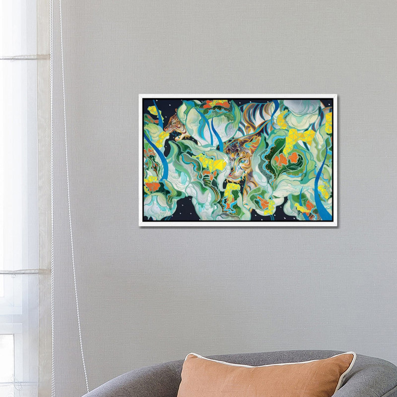 One Eye by Sija Hong - Painting on Canvas, White Framed, 66.04 cm H x 45.72 cm W