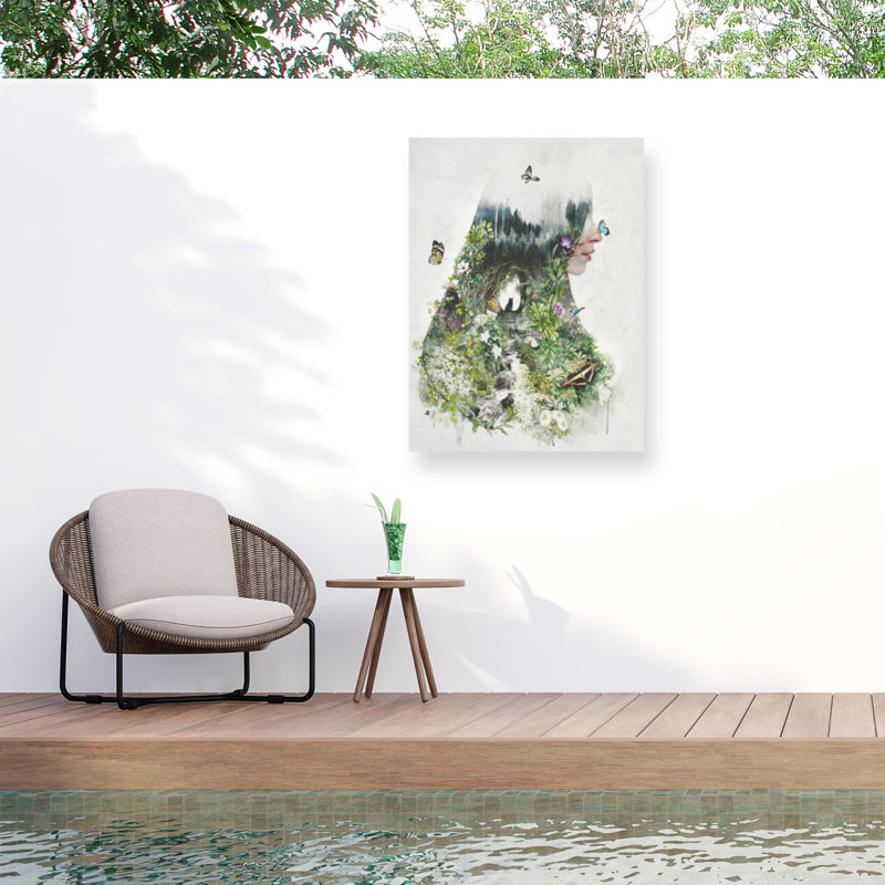 Toile d'extérieur Barrett Biggers A Cat In The Garden, H 14 po x l 19 po