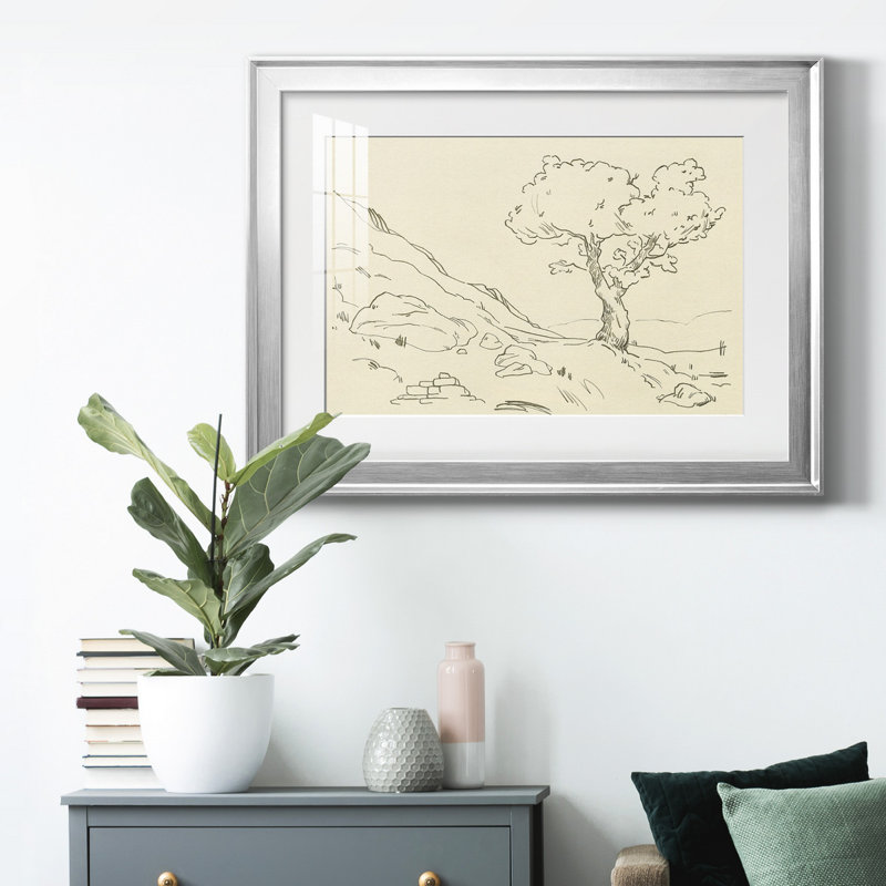 Chêne Christchurch I, H 22,5 po x l 30,5 po x P 1 po, Papier avec cadre argenté, Blanc