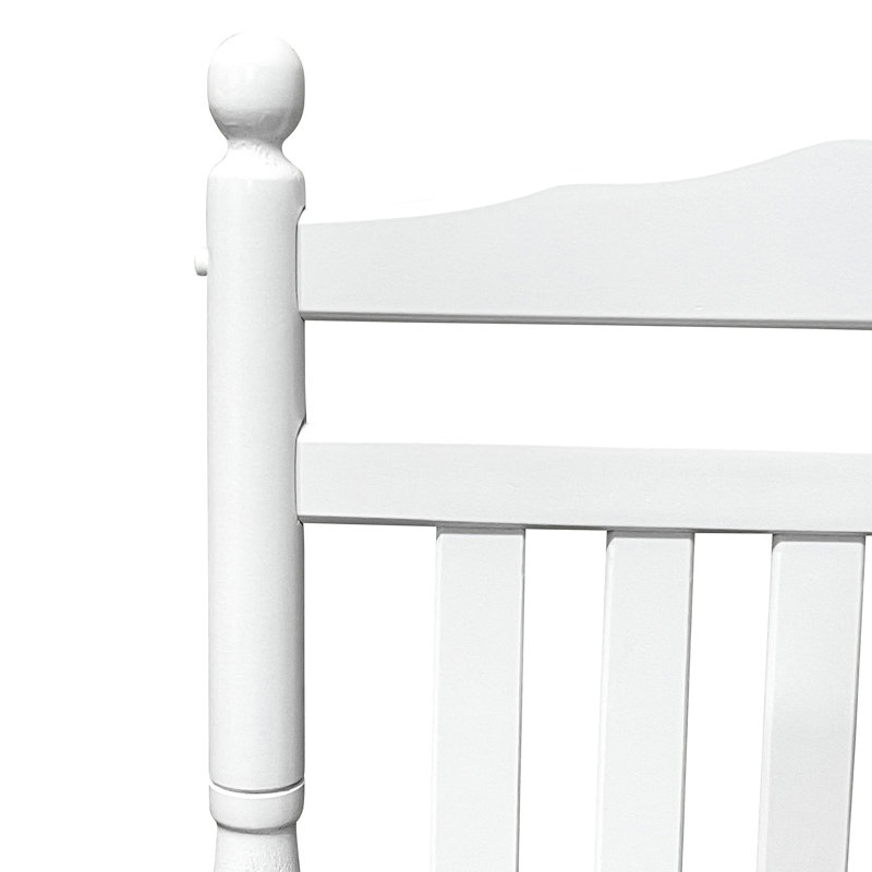 Balcony Porch Adult Rocking Chair - White Constructed From Solid Wood, With Comfortable Seat And Armrest, Back Rest, Easy Assembly, 280lbs Max Load Hardwood, , Stable Weight Bearing Capacity