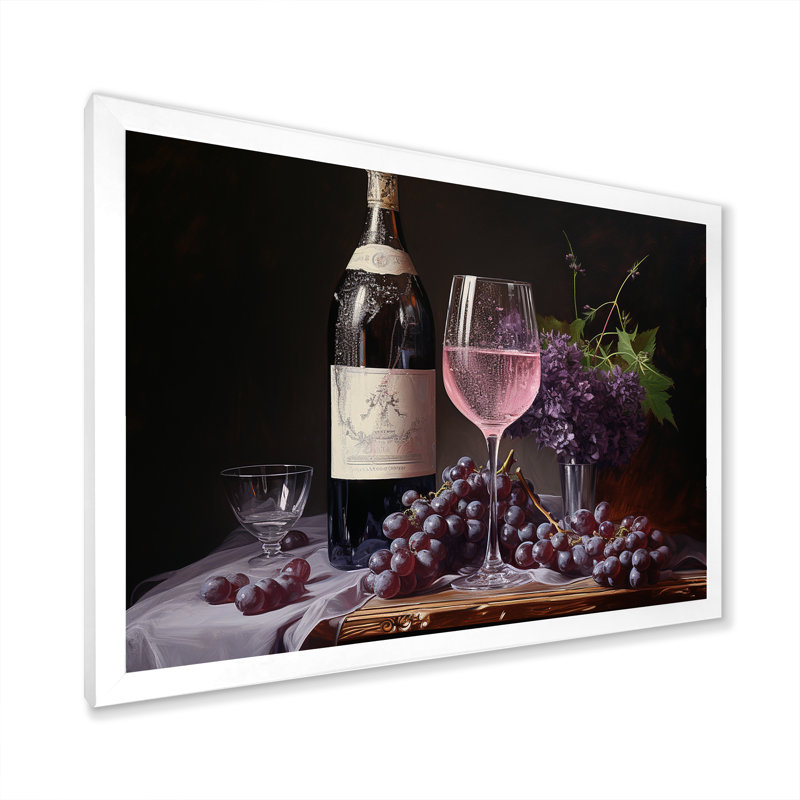 Lambrusco lustre sur toile, H 34 po x l 44 po x P 1,5 po, Cadre simple blanc