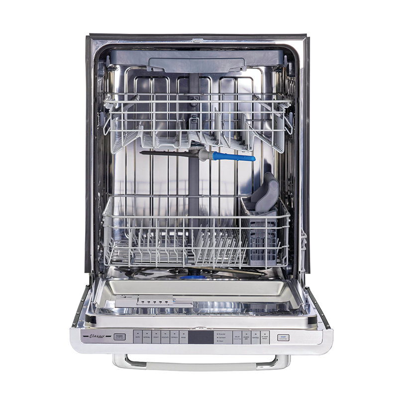 Lave-vaisselle à bouton-poussoir encastré Classic de 23,9 po 45 dBA Classic Retro, Blanc guimauve