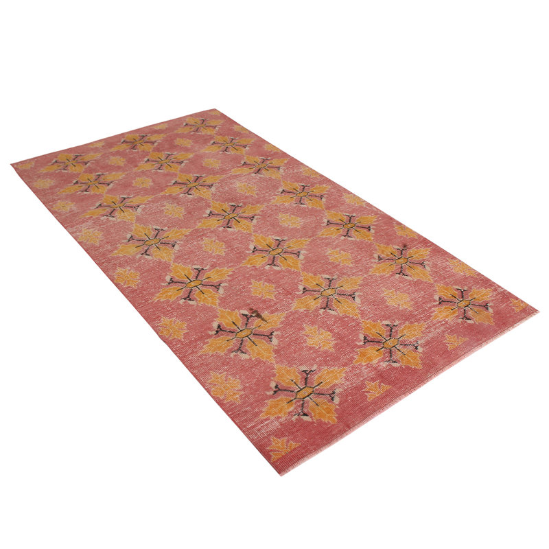 Wool Floral Area Rug in Pink/Orange