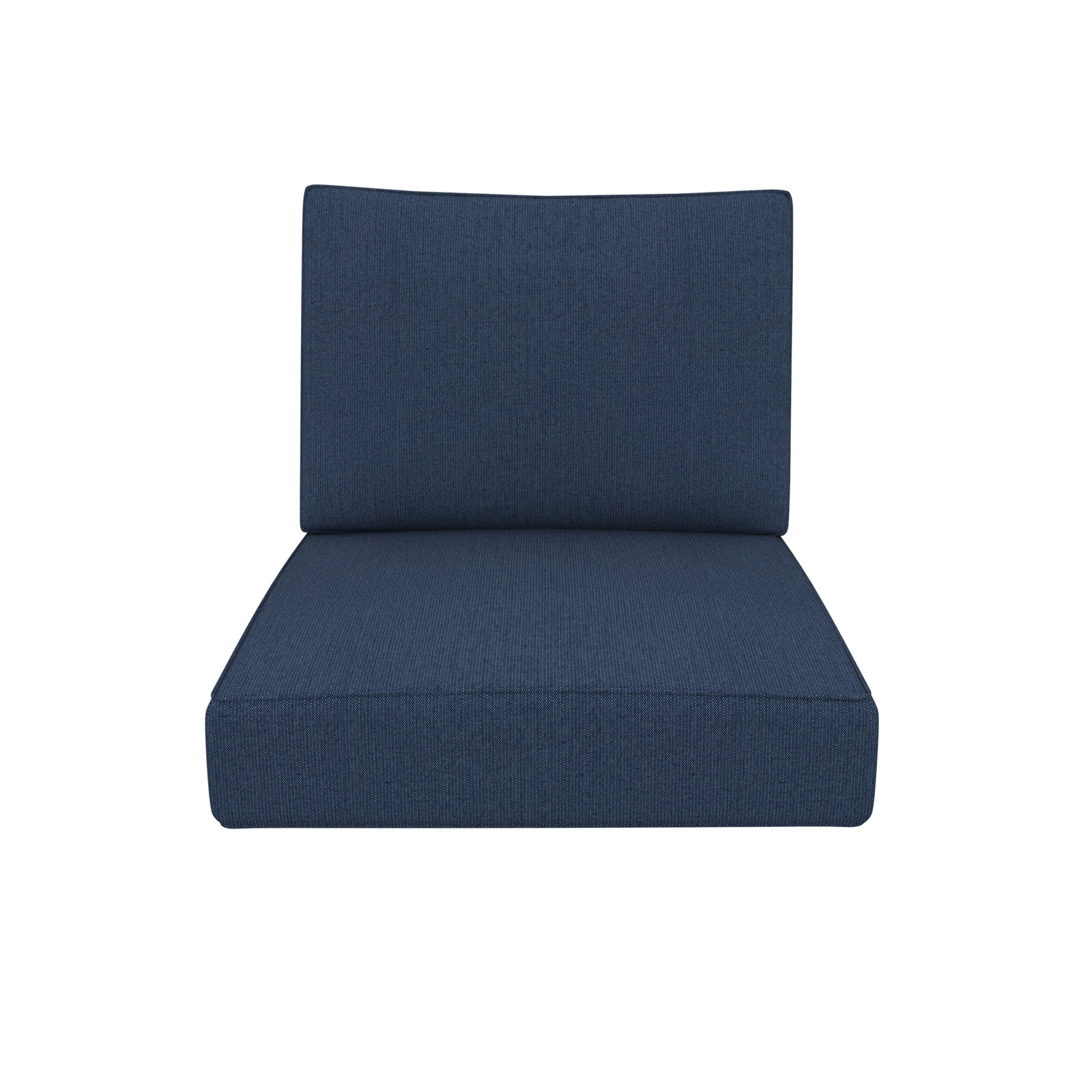 Deep seating lounge chair cushion set in navy blue fabric