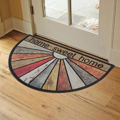 Home Sweet Home Half Round Door mat Outdoor 30 x 18 Rubber for Entry Way