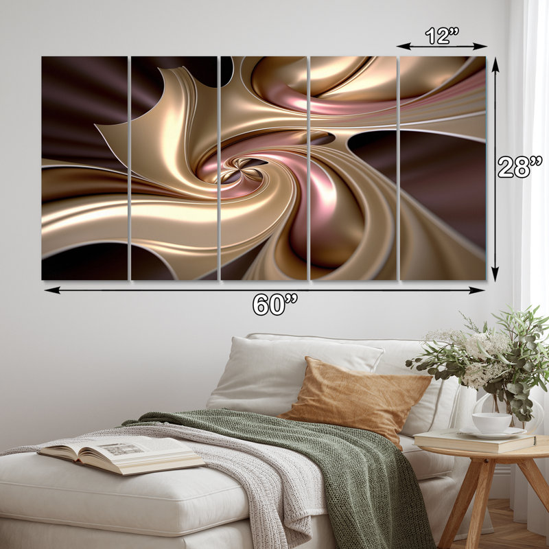 «Spiral Flower In Vintage Rose Gold» sur toile, reproduction de 5 pièces