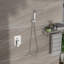 Double système de douche carré à fixation au plafond 10 po avec valve Roughin, chrome-124944823