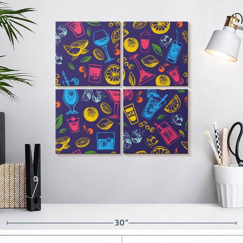Illustration de cocktails Yarlin, H 18 po x l 18 po