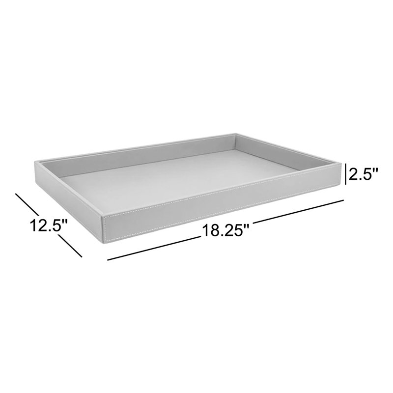 London Leather / Faux Leather Tray - Set of 4, Stone