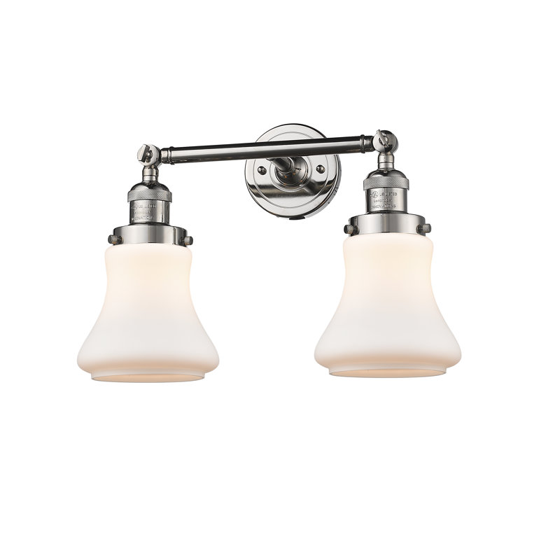 Edda 2 - Light Dimmable Vanity Light, 6 Watt Vinage LED Bulb, Polished Nickel, Matte White