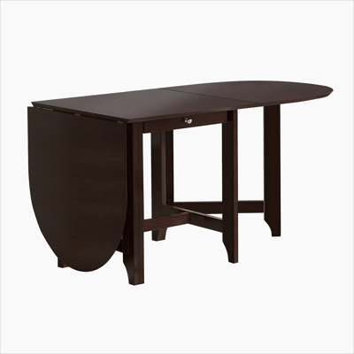 Retro Drop-leaf Table Rustic Rubberwood Dining Table
