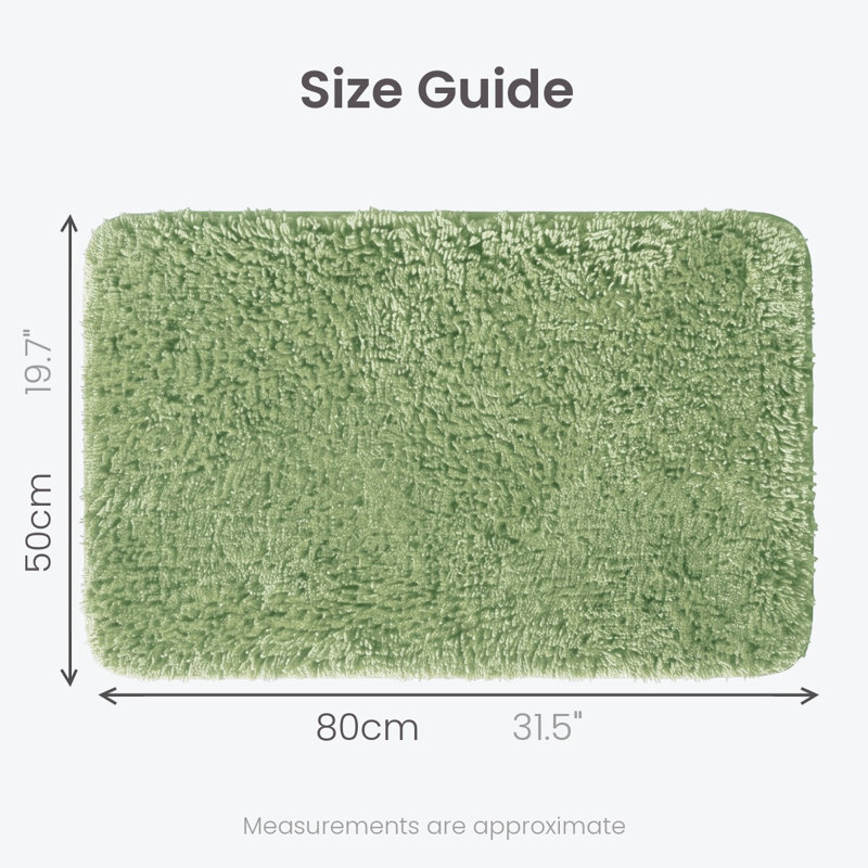 Jordan Microfibre Non Slip Bath Mat, Fern Green