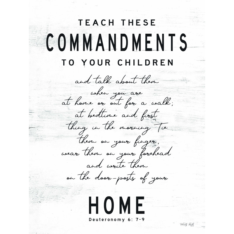 Teach ces commandements - impression sur toile tendue, H 16 po x l 12 po