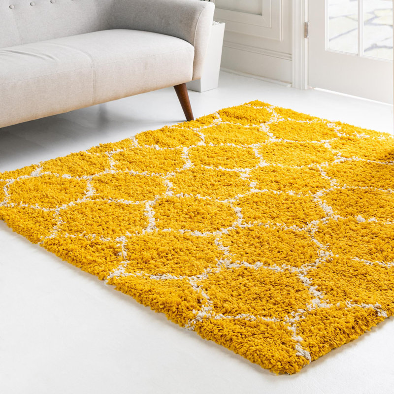 Tapis contemporain Deone couleur soleil, Carré 10 pi