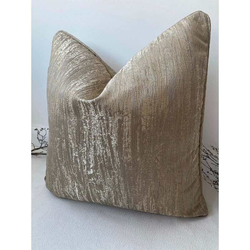 Abstract White Square Cushion Cover, Gold