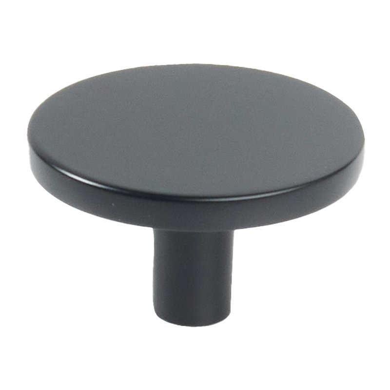 Poignée d'armoire ronde 1,25 po Emtek Arca, noir mat, Dos plat