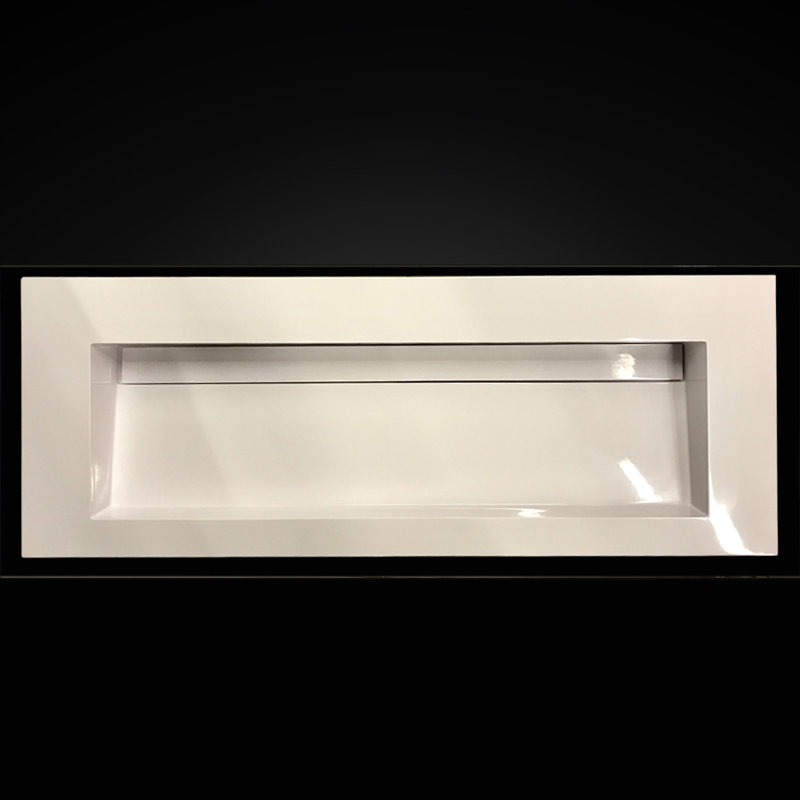 Kubista 60'' L Bathroom Sink, Gloss White, No Hole