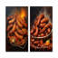 Saucisse saga déjeuner - petit déjeuner, ensemble de 3 reproductions d'art en métal-247941740