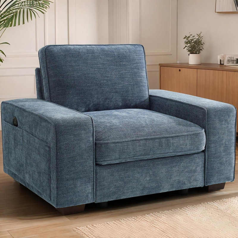 Modular Sofa Couch With Seats Storage, Comfy Chenille Fabric Couch For Living Room, Office, Apart Deep Seat, Usb Charging, With Removable Cover,lightgrey, Single Sofa