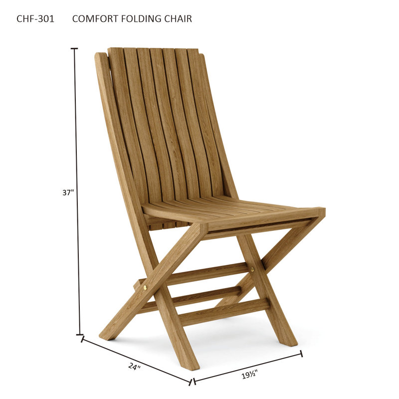 Andrew Folding Patio Dining Chair with Cushion