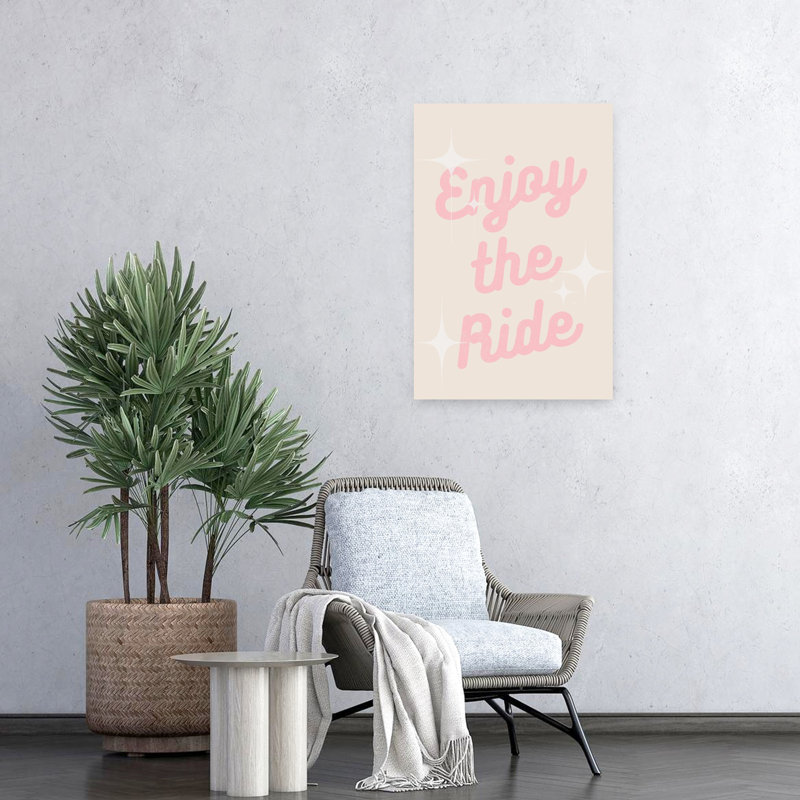 «Enjoy The Ride», art mural rétro, paysage abstrait moderne, 24" H x 16" W