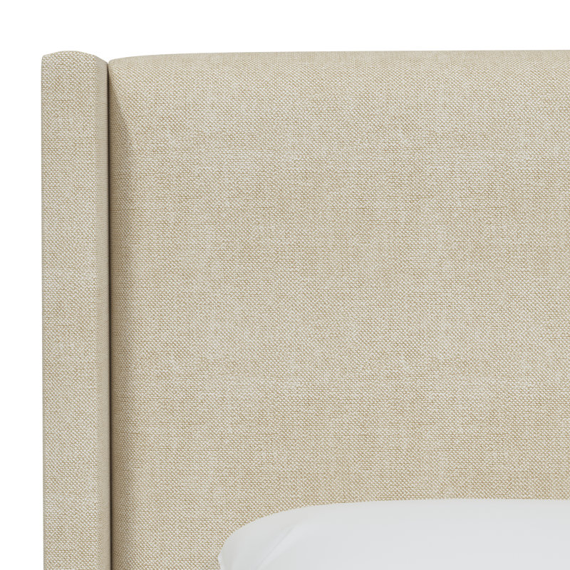 Tête de lit tapissier à oreilles Benson, Double, Tweed Sustain® toile Milsap