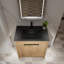Meuble-lavabo autoportant avec lavabo en céramique et portes à fermeture en douceur-750854918