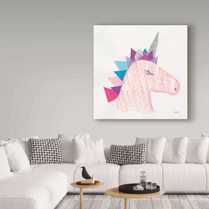 « licorne power i », art sur toile, H 14 po x l 14 po x P 2 po