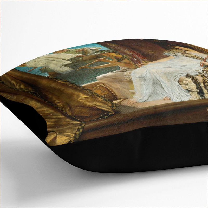 Anthony And Cleopatra Square Throw Cushion, Black, 40cm H x 40cm W x 15cm D