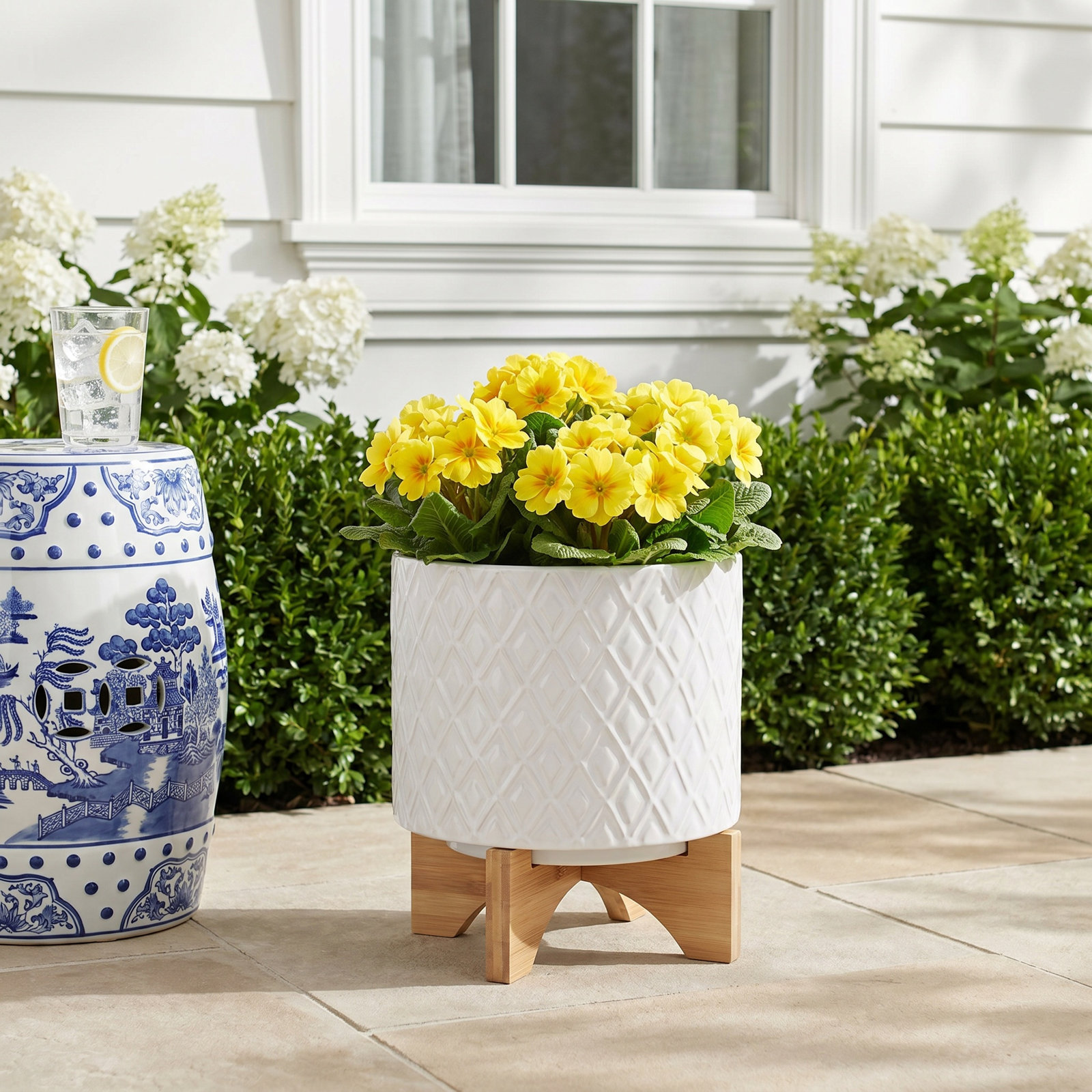 Ceramic Pot Planter, 8" H x 11" W x 11" D