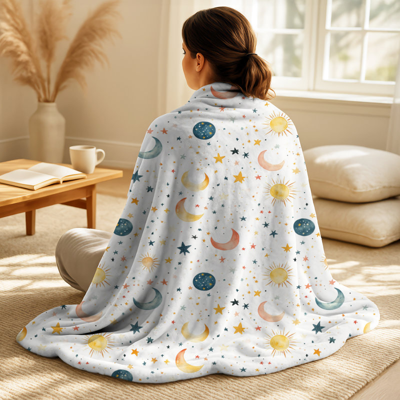 Jeté pour enfant Tiny Starscape II - jaune Starburst