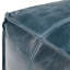 Pouf carré en cuir véritable bleu sarcelle de 18 po Manning