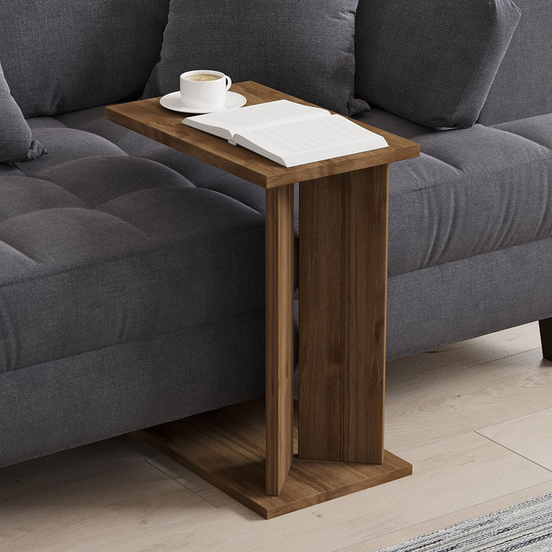 Modern Side Table, 19.7 x 19.1 x 15.7 inches | 100% Melamine Coated Particle Board, Thickness: 0.7 inches | Stylish and Functional Design for Living Room or Bedroom, Durable and Easy to Clean