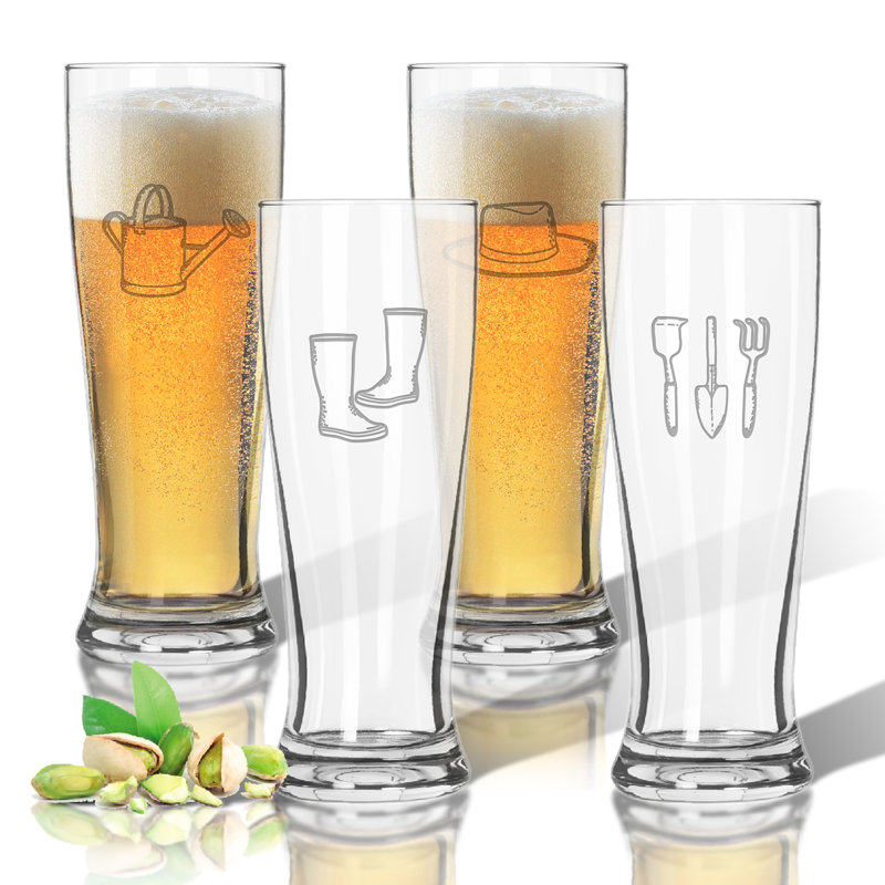 Ensemble de verre pilsner très grande en plastique 14 oz 4 pièces tritan
