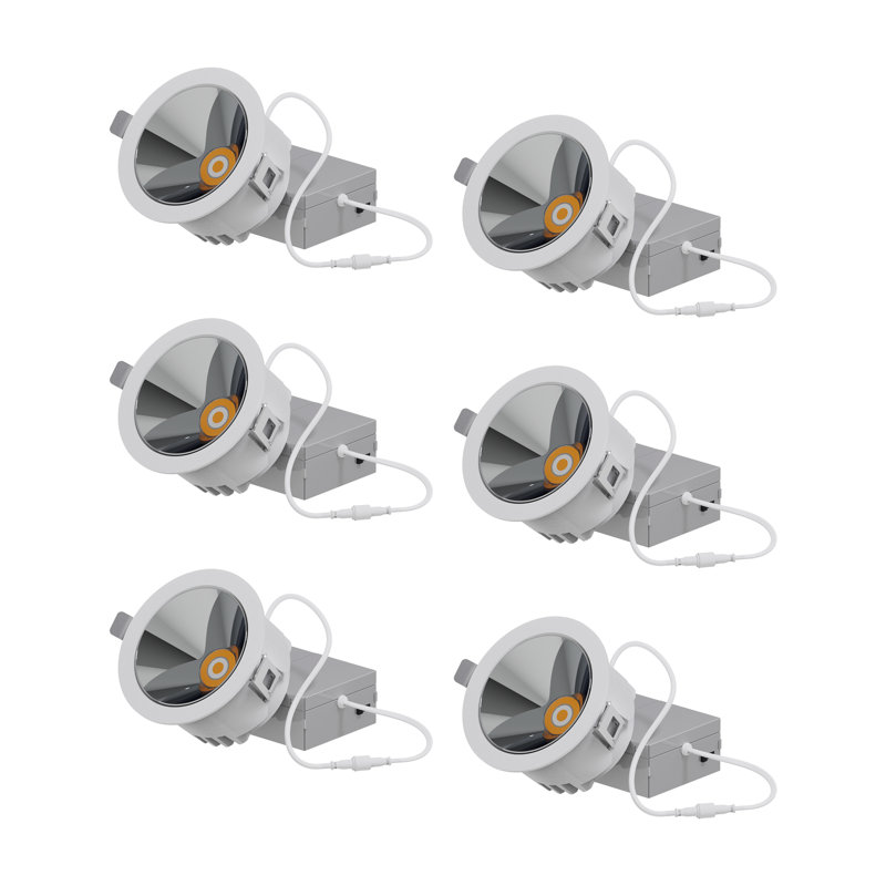 DEL encastrée 4 po, 12 W, angle de faisceau de 50 degrés, 5 CCT sélectionnable, intensité réglable Triac