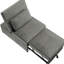 Fauteuil convertible transitionnel en velours côtelé avec siège et coussin couleur fumée, passepoil large