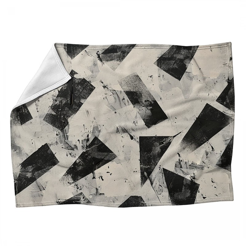 Jeté en molleton à motifs géométriques - Jetés abstraits pour canapés ou lits, 50 po x 60 po