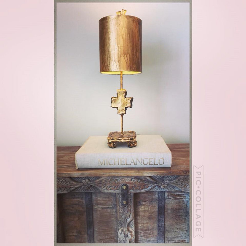 Cross 23" Table Lamp, Gold