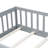 Twin Size Solid Wood Floor Bed for Toddler Bed Transition With Fence And Door Included-670154463
